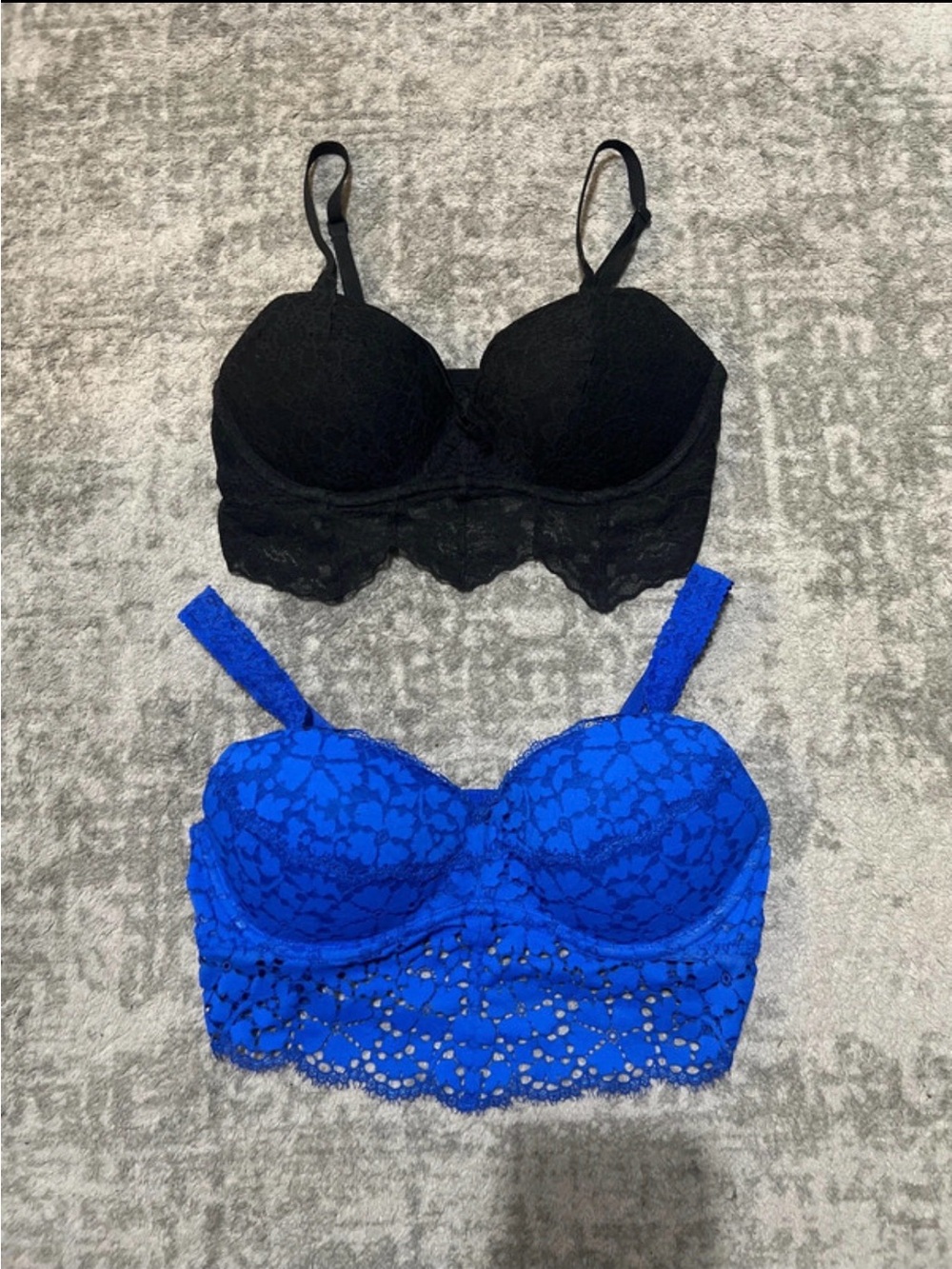 2 PINK VS lace bralette. Size small